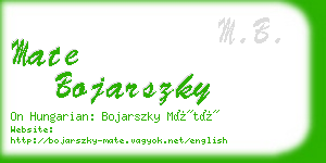 mate bojarszky business card